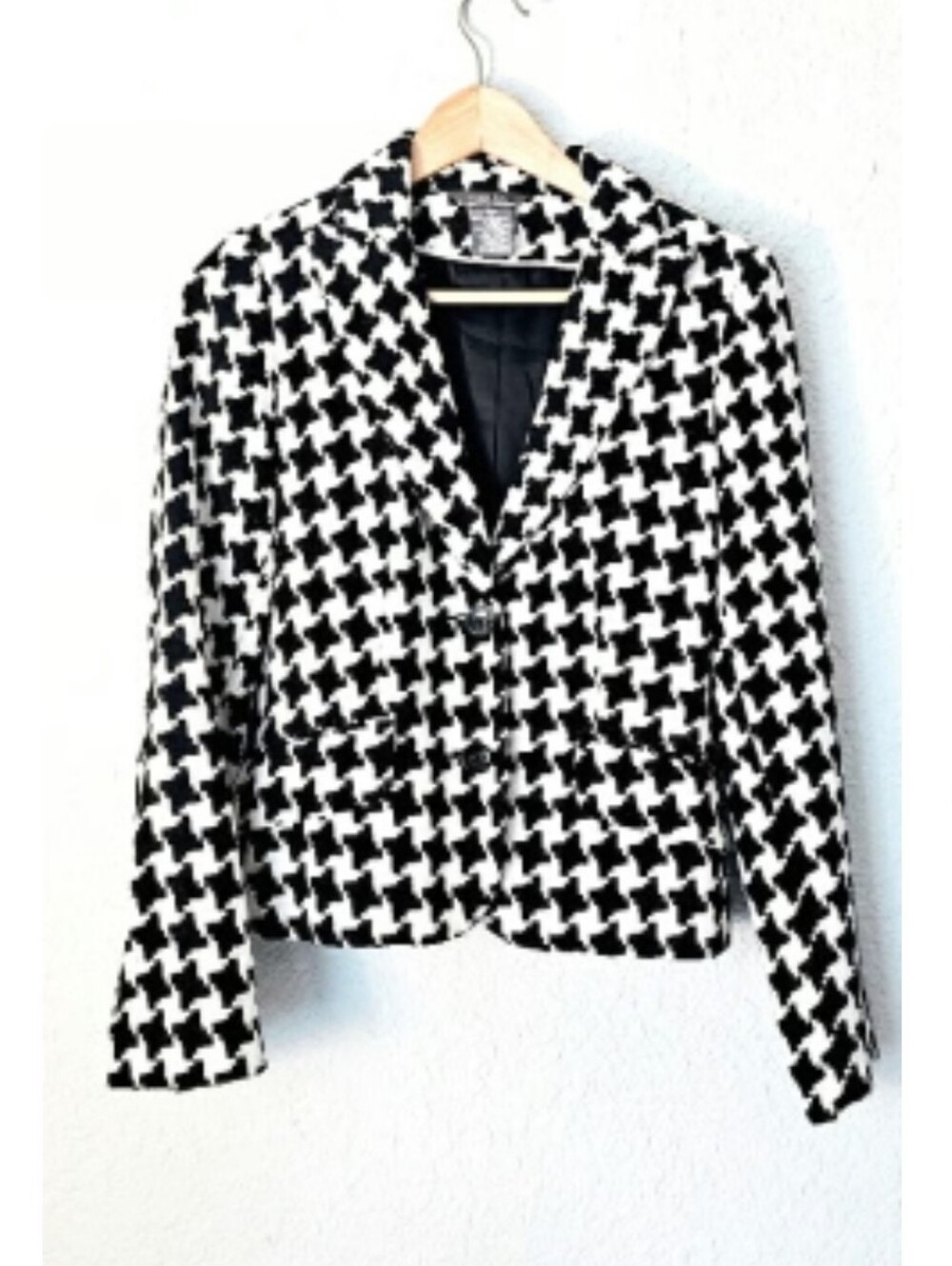 GEORGE Design MARK Eisen TRENDY Houndstooth BLAZER Black WHITE SIZE 12 - Picture 5 of 11